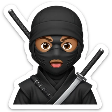 A sussy ninjaa ninja sticking his toung out sticker