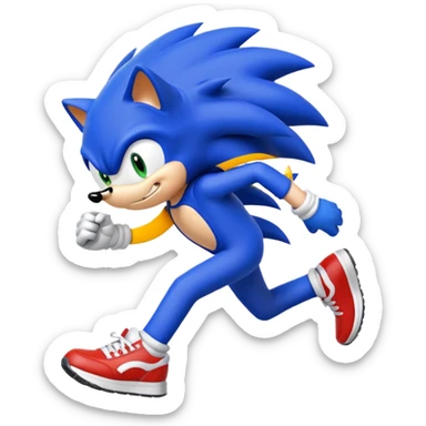 Sonic the hedgehog running away  sticker