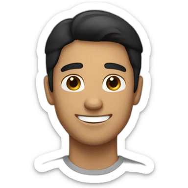 A brown smiling handsome man with black hair sticker