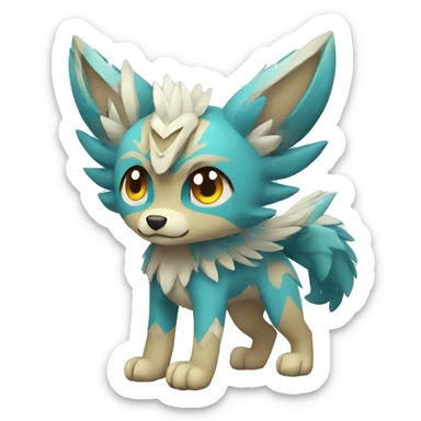 Kawaii Cute Winged Tribal Wolf-Pokémon full body sticker
