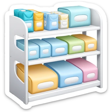 a simple retail/ drugstore shelf for diapers sticker