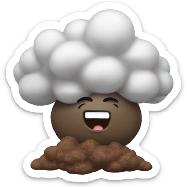 a fart cloud with a poop buddy  sticker