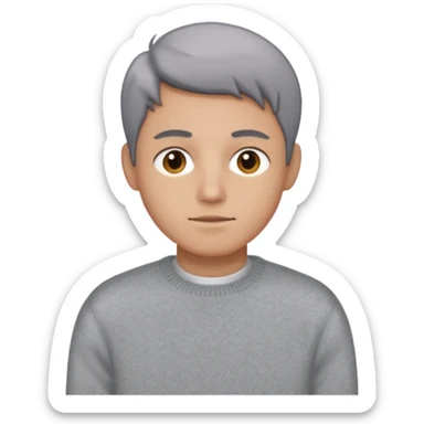 sweater abover shirt grey clothes and lil more hair sticker