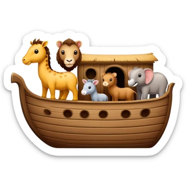 Pairs of animals lined up to enter Noah's ark sticker