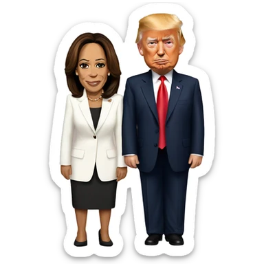 Kamala Harris with Trump sticker