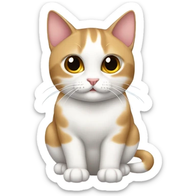 Gato siamés con mitad de cara manchada y mitad blanca sticker