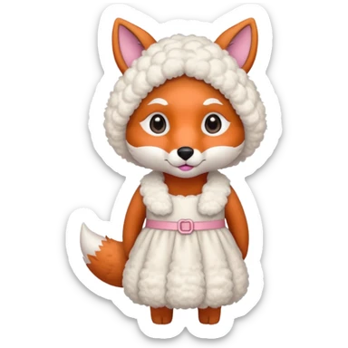 a fox wearing sheep dress sticker
