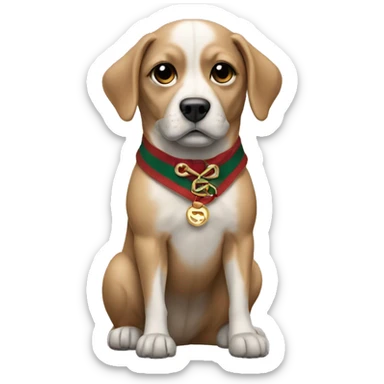 Dog with gucci scarp  sticker