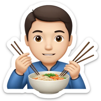 Man eating Malatang sticker