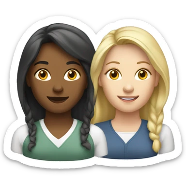 Three Caucasian female coworkers  sticker