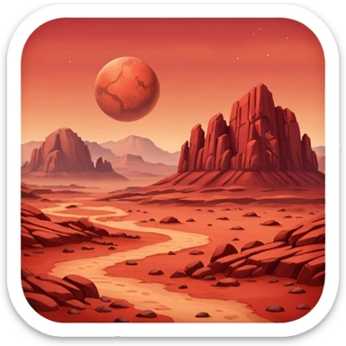 Mars planet sticker