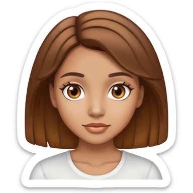 Light skin girl with brown hair and highlights sticker