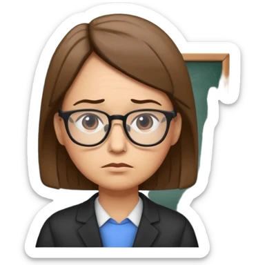 сгенерируй фото учителя грустного  sticker