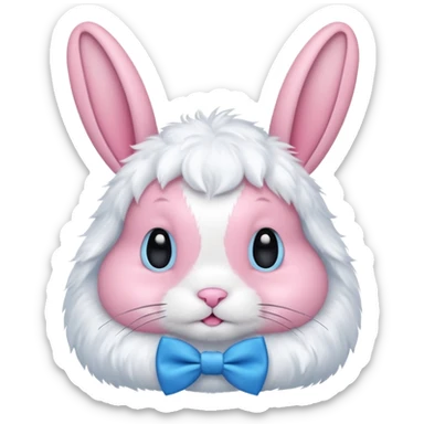 pink bunny with bowtie sticker