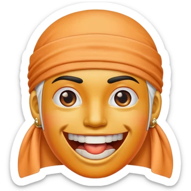 peach with an durag and grillz sticker