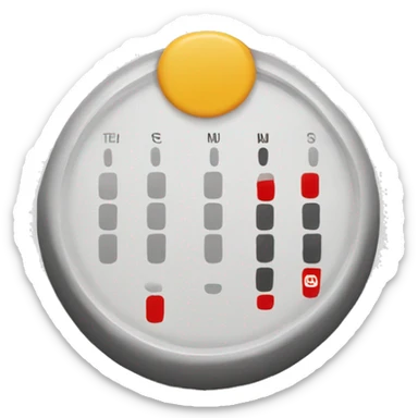 Calendario simplificado con un círculo o check minimalista en una esquina. sticker