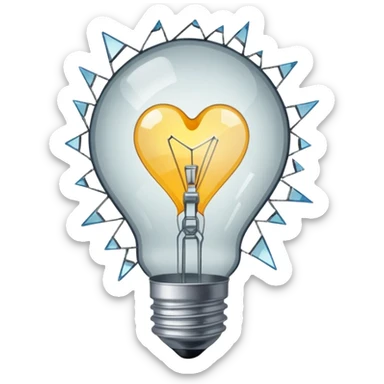 A light bulb broken in half is like "💔" sticker