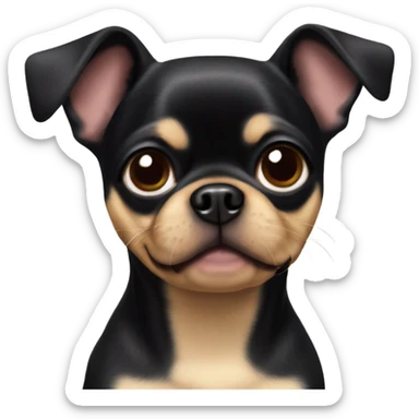 Black pug chihuahua mix sticker
