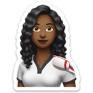 Fille aux cheveux noirs qui fait du ping-pong sticker