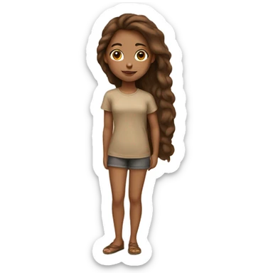 Tan girl with brown hair painting sticker