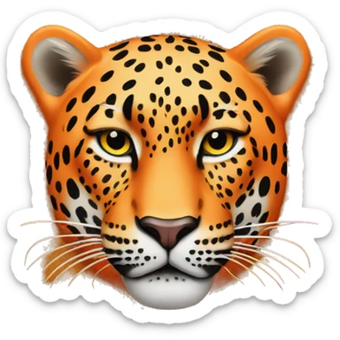 orange leopard with nike logo sticker