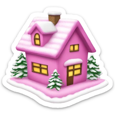 Pink Christmas sticker