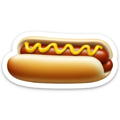 Hotdog with legs and a face sticker