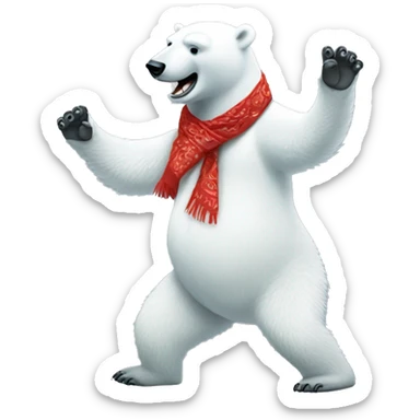 a polar bear dancing flamenco sticker