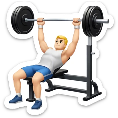 bench press, flat style sticker