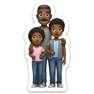 Black family with 2 sons and 1 daughter  sticker