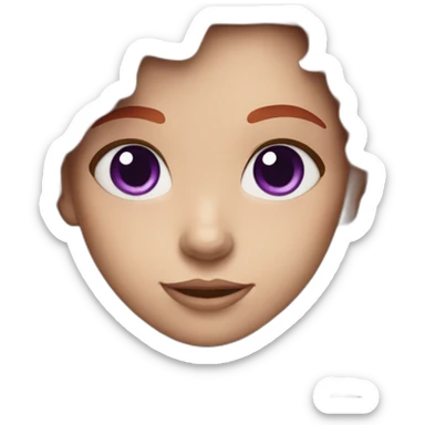 A girl with red hair and purple eyes with tall hair sticker