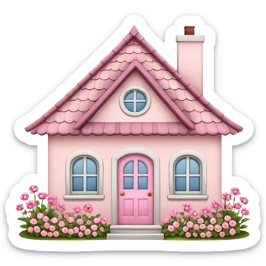 Pink girly cottage sticker