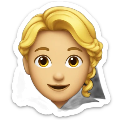 Happy-girl—face-with-black-cape-costume sticker