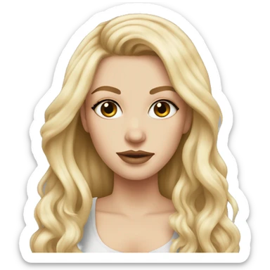 beautiful white girl with tattoos, with long blond hair  sticker