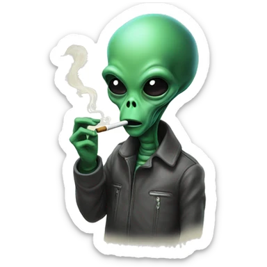 Alien smoking sticker