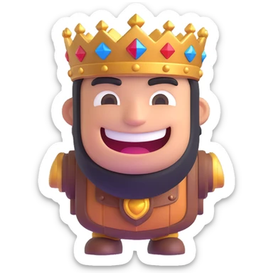 laughing Clash Royale character, 3D emoji style sticker
