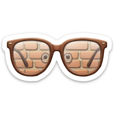 Brick wall with glasses sticker