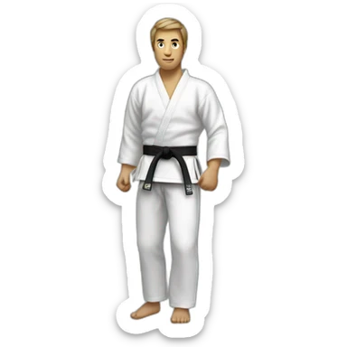 Martial arts white belt sticker