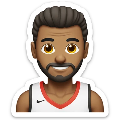 A turkish guy, with slick hair back, with basketball, portrait sticker
