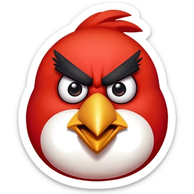 angry bird less realistic sticker