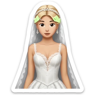 Hailey bieber en robe de mariée  sticker