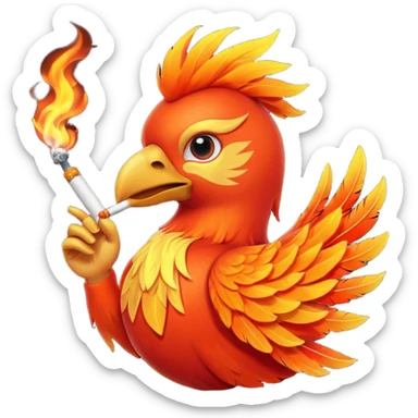 fire bird with a sigaret sticker