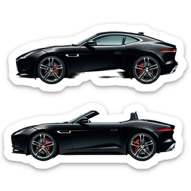 Black car jaguar f type  sticker