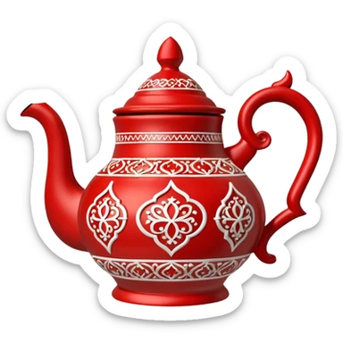 moroccan style ornamented teapot red sticker