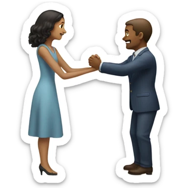 Woman grabbing man sticker