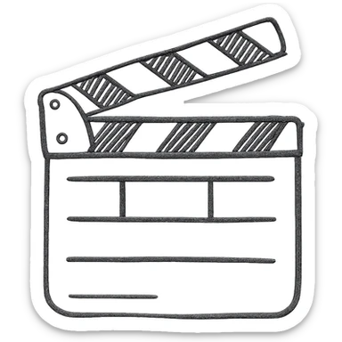 film slate black hand drawn style sticker