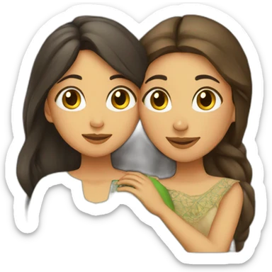 Morrocan girl with algerian girl hug  sticker