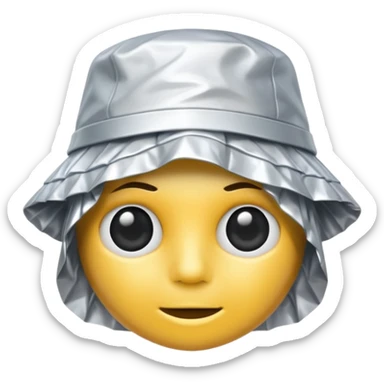 a crumply tinfoil hat sticker