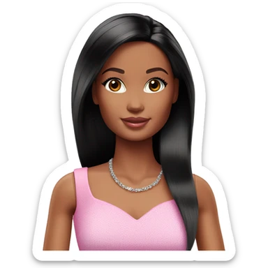 barbie doll black hair sticker
