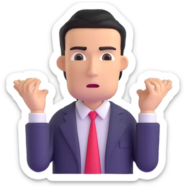 business man with judgmental expression sticker